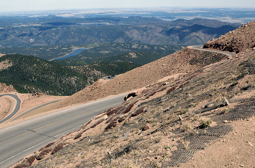 Heading down from Pikes Peak - quite a road