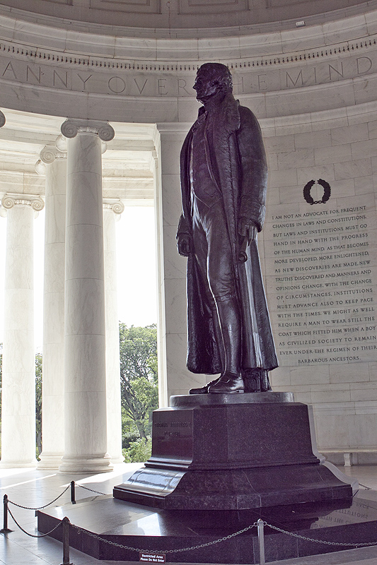 Jefferson statue, looking east