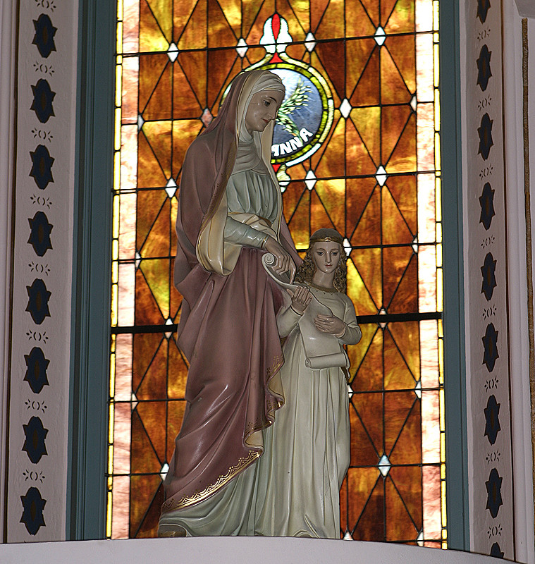 Statues and stained glass