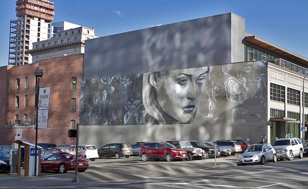Homage to Keira Knightley brightens parking lot