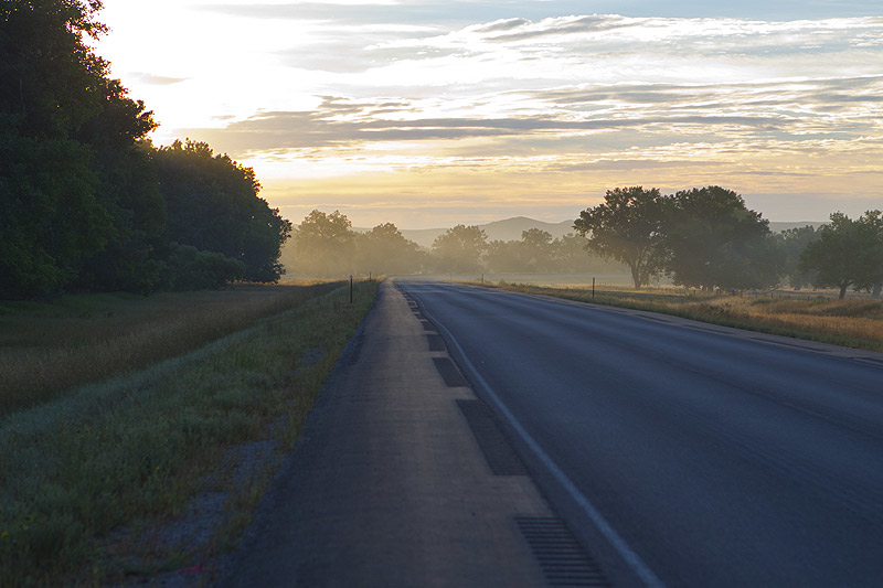 Heading east into the sunrise