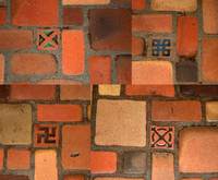 Lobby floor, American Indian symbols in tile